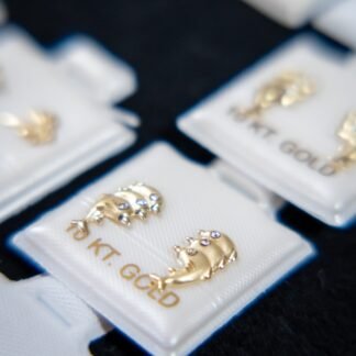 Triple Dolphin Earrings ? 10K Gold