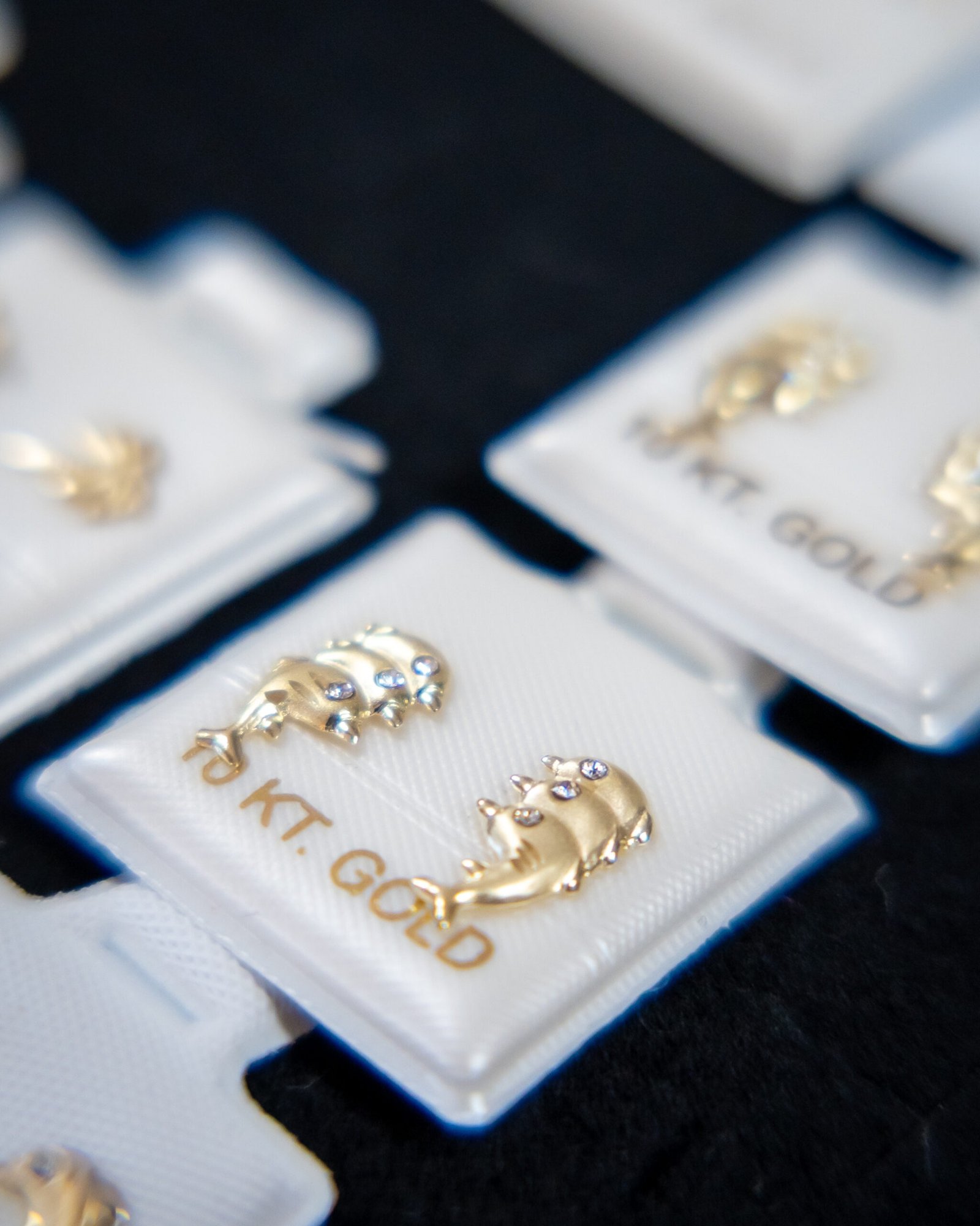 Triple Dolphin Earrings ? 10K Gold