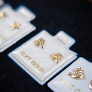 Palm Tree Stud Earrings ? 10K Gold