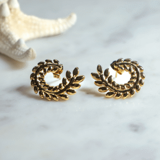 Aretes hojas en c?rculo