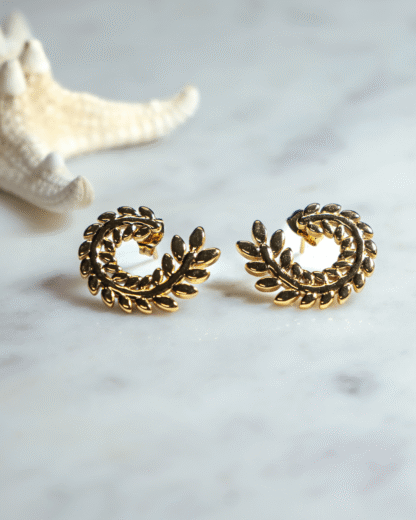 Circular Leaf Earrings
