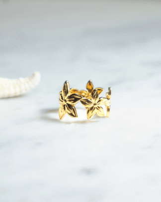 Two-Tone Long Flower Ring | Jewelry