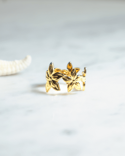 Two-Tone Long Flower Ring | Jewelry