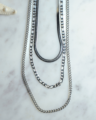 Triple-Layer Silver Link Necklace | Jewelry