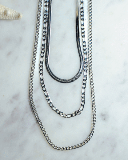 Triple-Layer Silver Link Necklace | Jewelry