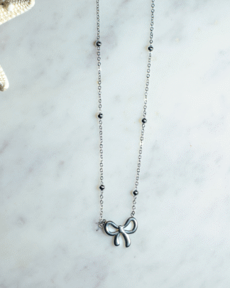 Triple-Layer Silver Bow Necklace | Jewelry