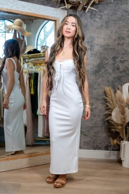 White Moonlight Slim Dress | Resort Wear