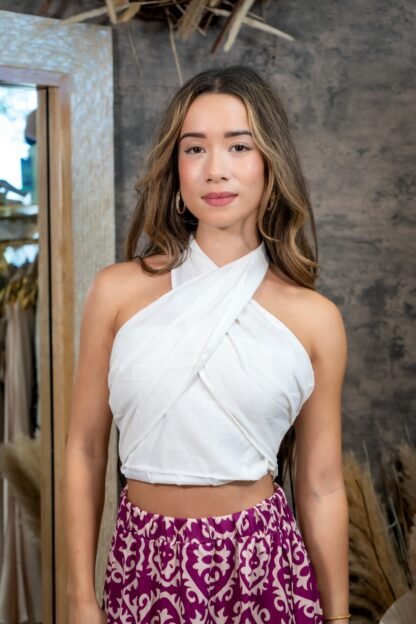 White Mirage Crop Shirt | Resort Wear