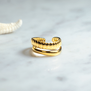 Anillo doble dorado