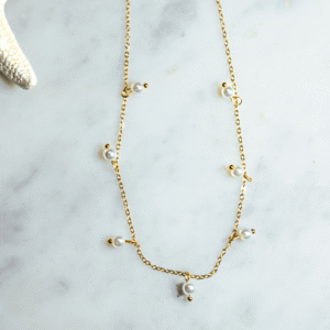 Collar dorado perlas