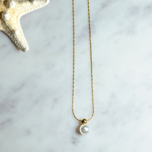 collar dorado perla sin brillo