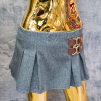Gray Mini skirt pleated | RESORT WEAR