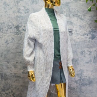 Khaki cardigan Faux fur | RESORT WEAR
