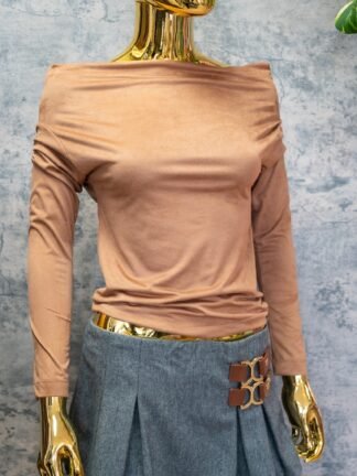 Camel Long-Sleeve Top | Resort Wear