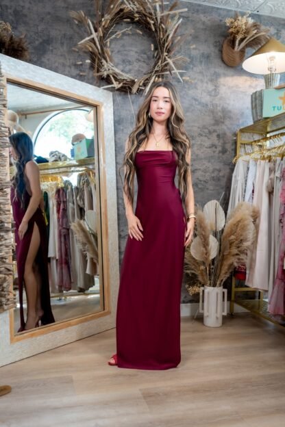 Wine Mirage Gown Dress | Resort Wear