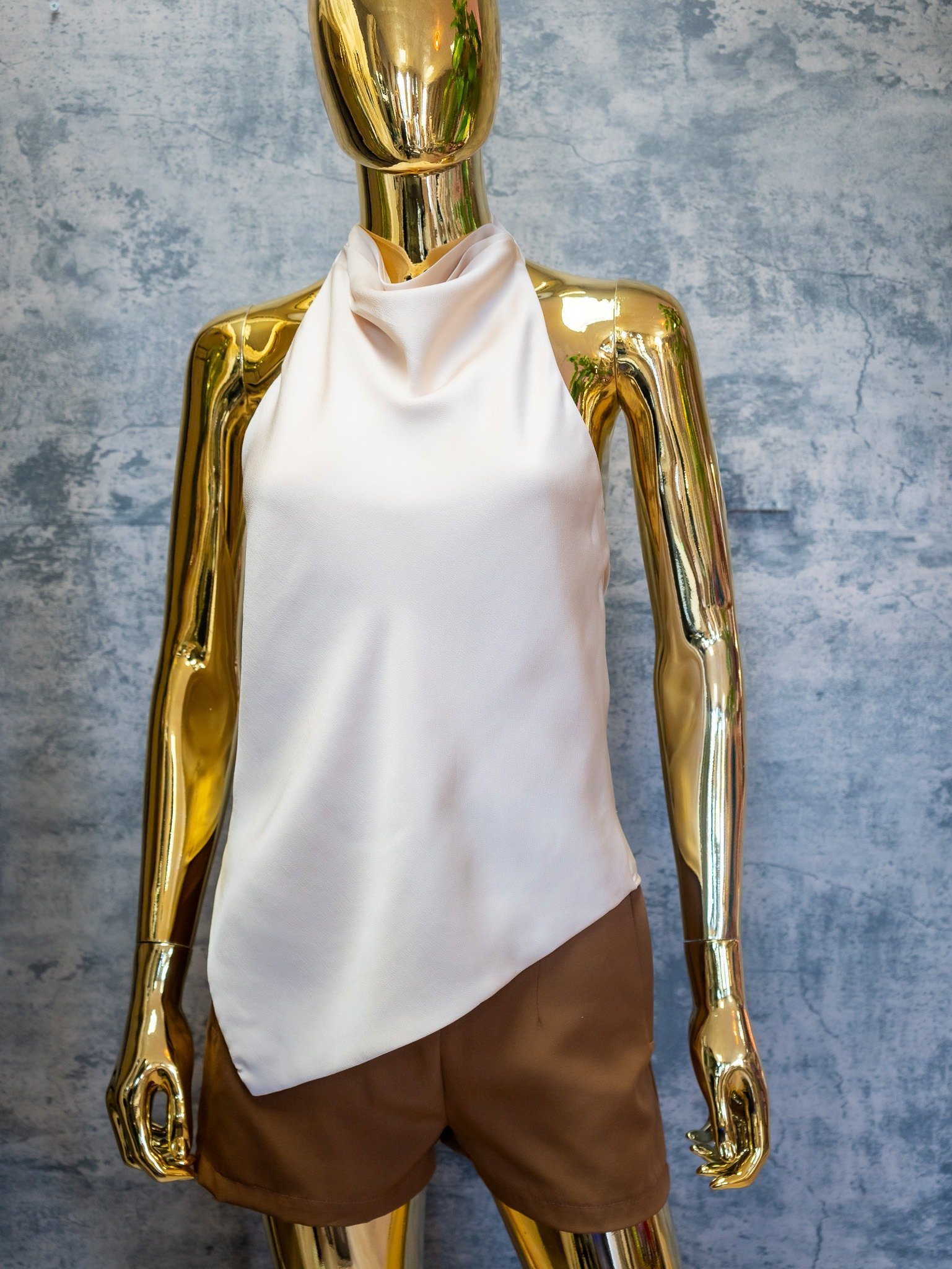 Cream Halter Top | Resort Wear