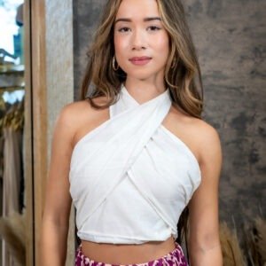 White Mirage Crop Shirt | RESORT WEAR