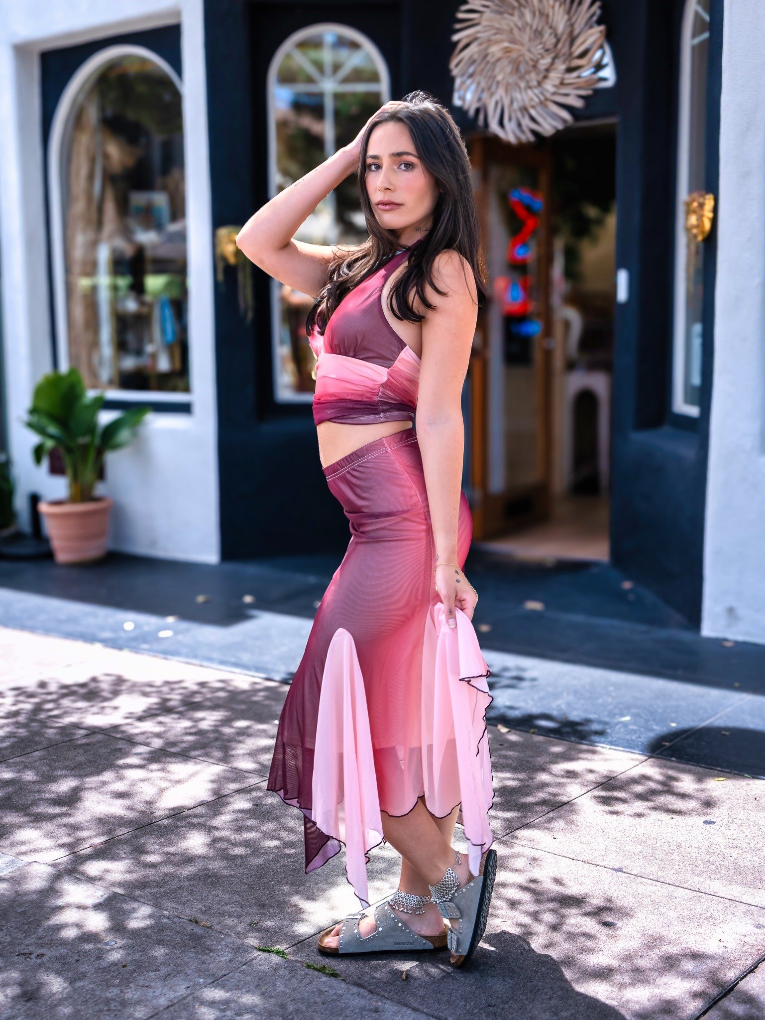 Crimson Mirage Skirt & Top Set | Resort Wear - Image 2