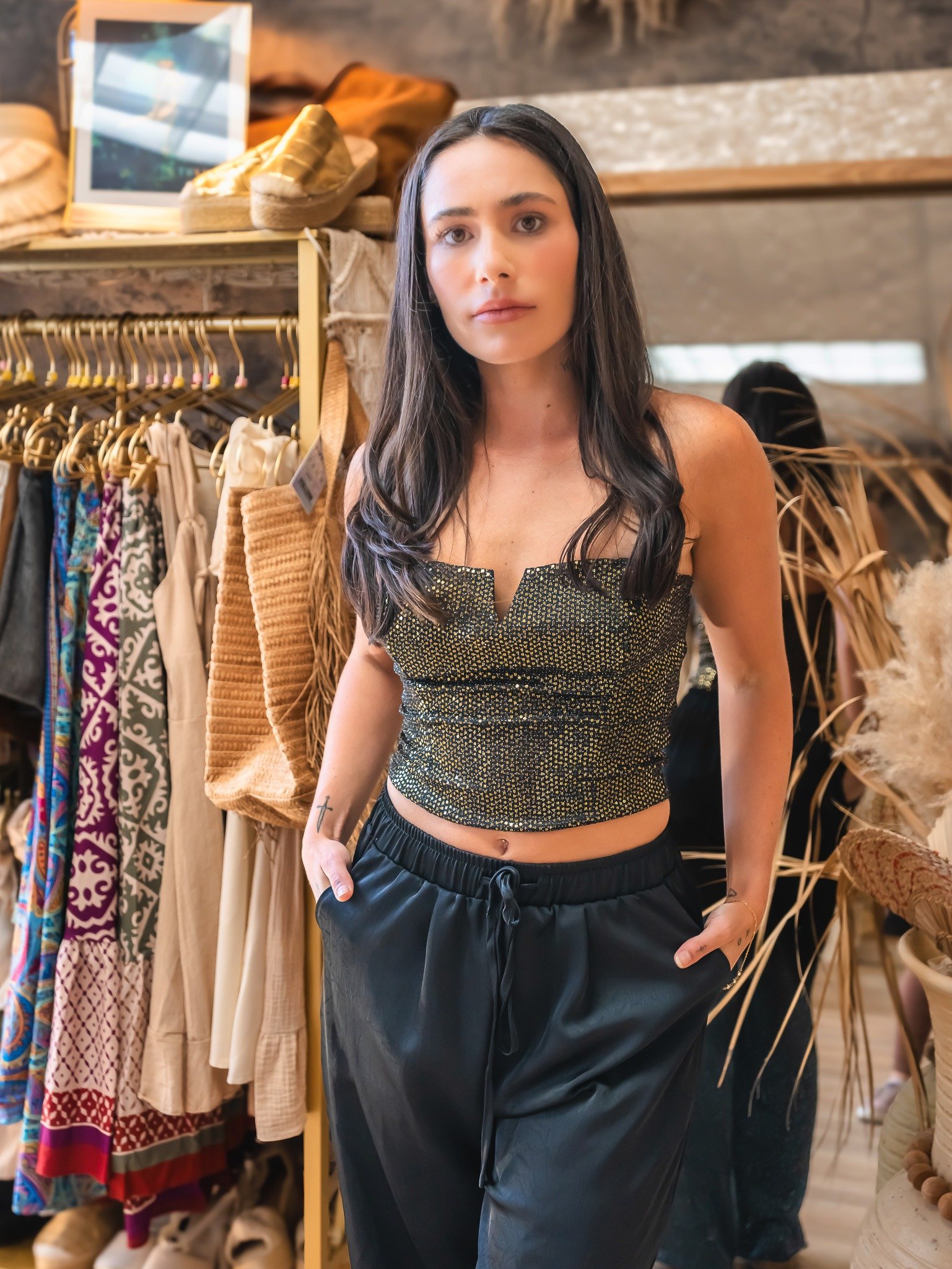 Black Night Crop Top | Resort Wear