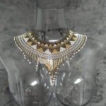 Beaded fringe detail on Sol Dorado choker from Chiapas