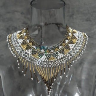 Adjustable back closure of Sol Dorado hand-beaded choker